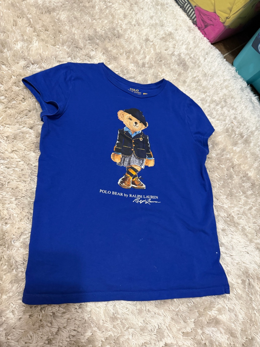 Polo by Ralph Lauren Royal Blue Kids Polo Bear Tee
